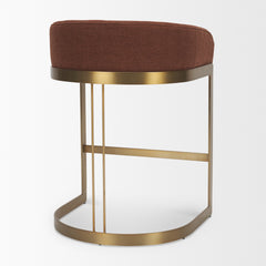 Hollyfield Burgundy/Gold Fabric Seat Metal Base Counter Stool - Ornate Home