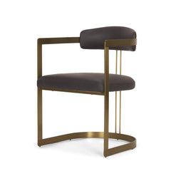 Hollyfield Charcoal Brown/Gold Curved Back Dining Side Chair