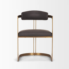 Hollyfield Charcoal Brown/Gold Curved Back Dining Side Chair