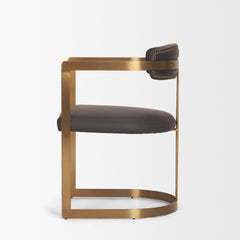 Hollyfield Charcoal Brown/Gold Curved Back Dining Side Chair