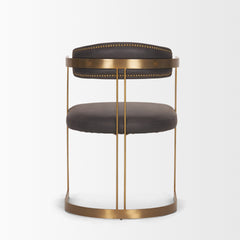 Hollyfield Charcoal Brown/Gold Curved Back Dining Side Chair