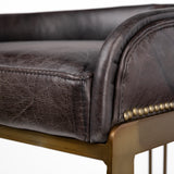 Hollyfield Charcoal Brown/Gold Leather Seat Metal Base Bar Stool - 67080 - Ornate Home
