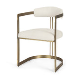 Hollyfield Cream/Gold Curved Back Dining Arm Chair - 69451 - Ornate Home