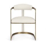 Hollyfield Cream/Gold Curved Back Dining Arm Chair - 69451 - Ornate Home