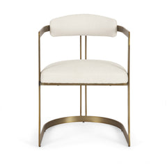 Hollyfield Cream/Gold Curved Back Dining Arm Chair - 69451 - Ornate Home