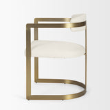 Hollyfield Cream/Gold Curved Back Dining Arm Chair - 69451 - Ornate Home