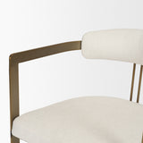 Hollyfield Cream/Gold Curved Back Dining Arm Chair - 69451 - Ornate Home