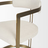 Hollyfield Cream/Gold Curved Back Dining Arm Chair - 69451 - Ornate Home