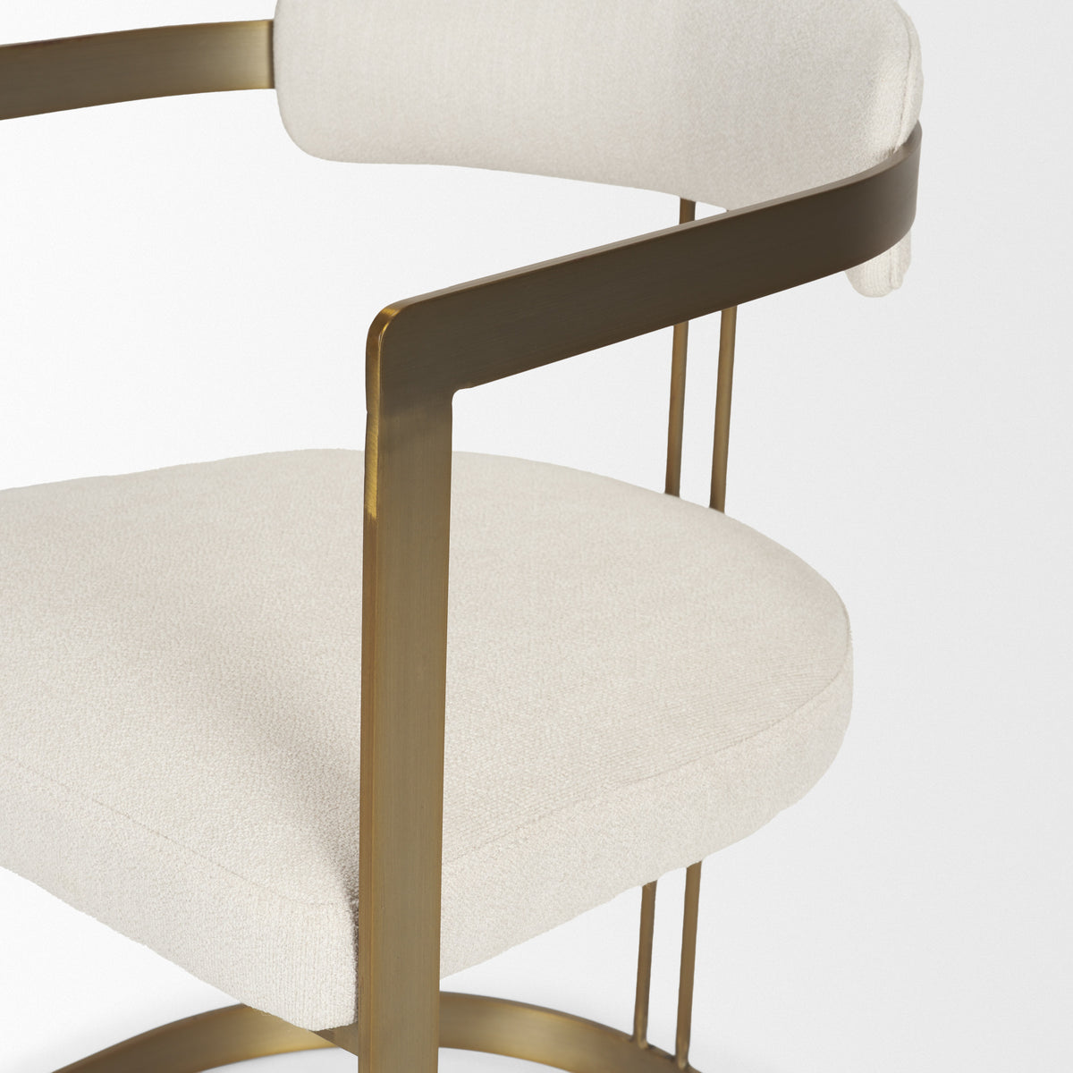 Hollyfield Cream/Gold Curved Back Dining Arm Chair - 69451 - Ornate Home