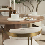 Hollyfield Cream/Gold Curved Back Dining Arm Chair - 69451 - Ornate Home