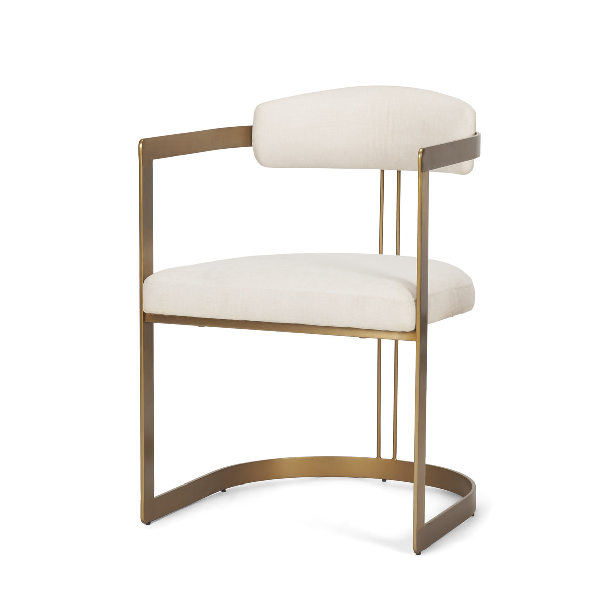 Hollyfield Cream/Gold Curved Back Dining Arm Chair - 69451V - Ornate Home