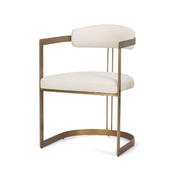 Hollyfield Cream/Gold Curved Back Dining Arm Chair - 69451V - Ornate Home