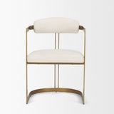 Hollyfield Cream/Gold Curved Back Dining Arm Chair - 69451V - Ornate Home