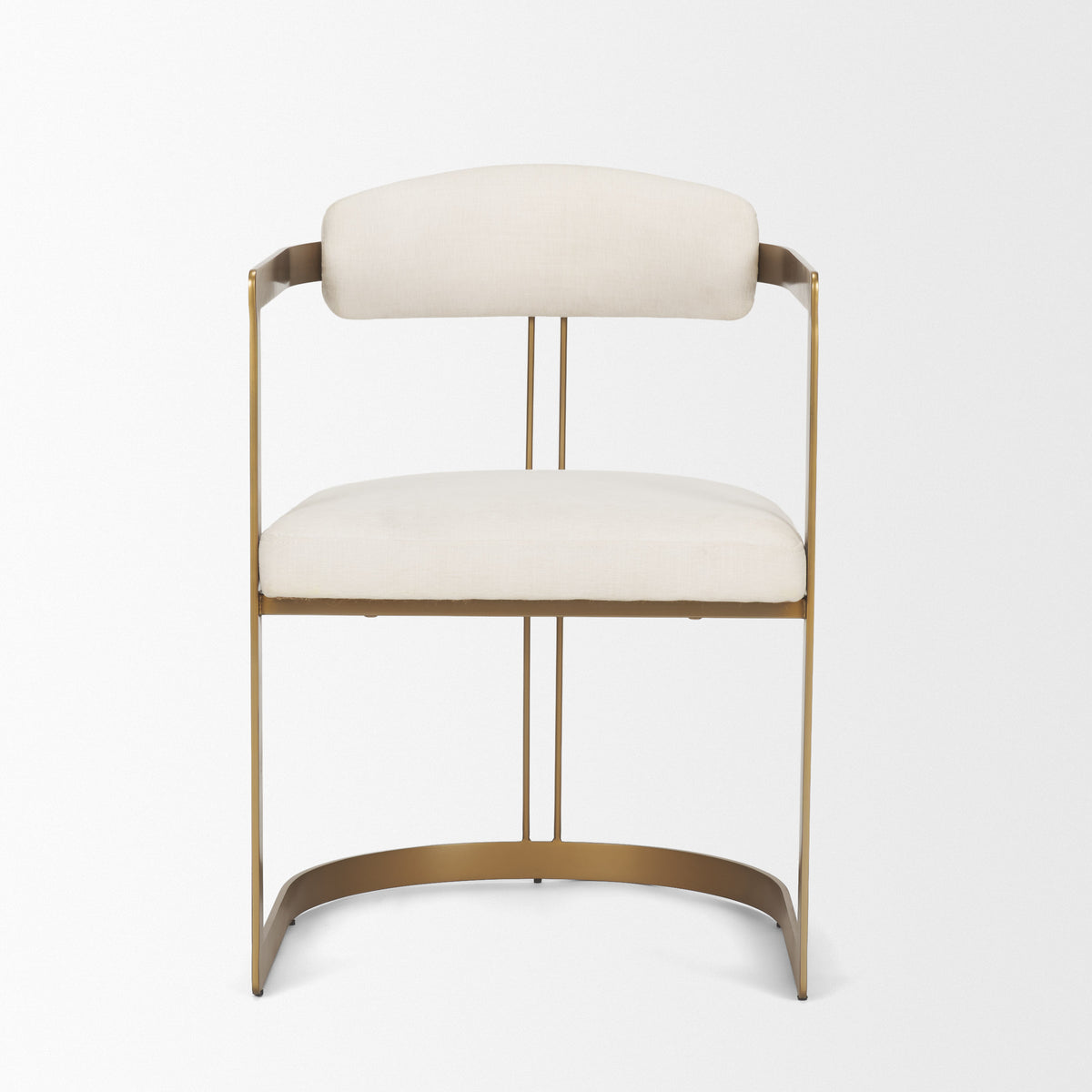 Hollyfield Cream/Gold Curved Back Dining Arm Chair - 69451V - Ornate Home