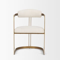 Hollyfield Cream/Gold Curved Back Dining Arm Chair - 69451V - Ornate Home