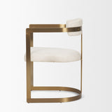 Hollyfield Cream/Gold Curved Back Dining Arm Chair - 69451V - Ornate Home
