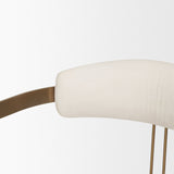 Hollyfield Cream/Gold Curved Back Dining Arm Chair - 69451V - Ornate Home