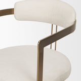 Hollyfield Cream/Gold Curved Back Dining Arm Chair - 69451V - Ornate Home