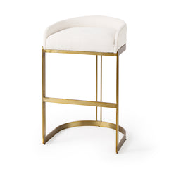 Hollyfield Cream/Gold Fabric Seat Bar Stool - 69456 - Ornate Home