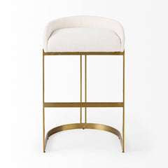 Hollyfield Cream/Gold Fabric Seat Bar Stool - 69456 - Ornate Home