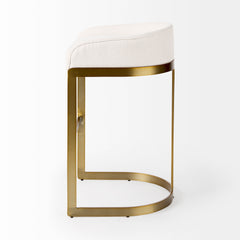 Hollyfield Cream/Gold Fabric Seat Bar Stool - 69456 - Ornate Home
