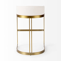 Hollyfield Cream/Gold Fabric Seat Bar Stool - 69456 - Ornate Home