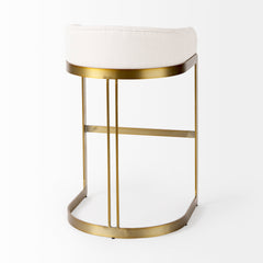 Hollyfield Cream/Gold Fabric Seat Bar Stool - 69456 - Ornate Home