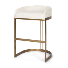Hollyfield Cream/Gold Fabric Seat Bar Stool - 69456V - Ornate Home