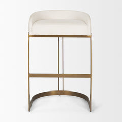 Hollyfield Cream/Gold Fabric Seat Bar Stool - 69456V - Ornate Home