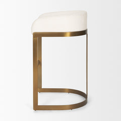 Hollyfield Cream/Gold Fabric Seat Bar Stool - 69456V - Ornate Home
