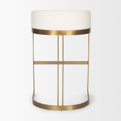 Hollyfield Cream/Gold Fabric Seat Bar Stool - 69456V - Ornate Home