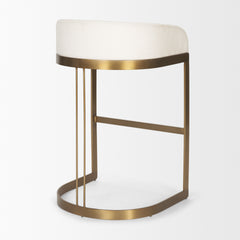 Hollyfield Cream/Gold Fabric Seat Bar Stool - 69456V - Ornate Home