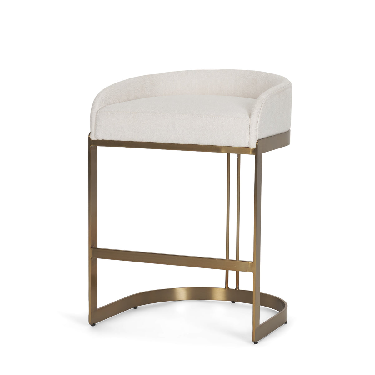Hollyfield Cream/Gold Fabric Seat Counter Stool - 69452 - Ornate Home
