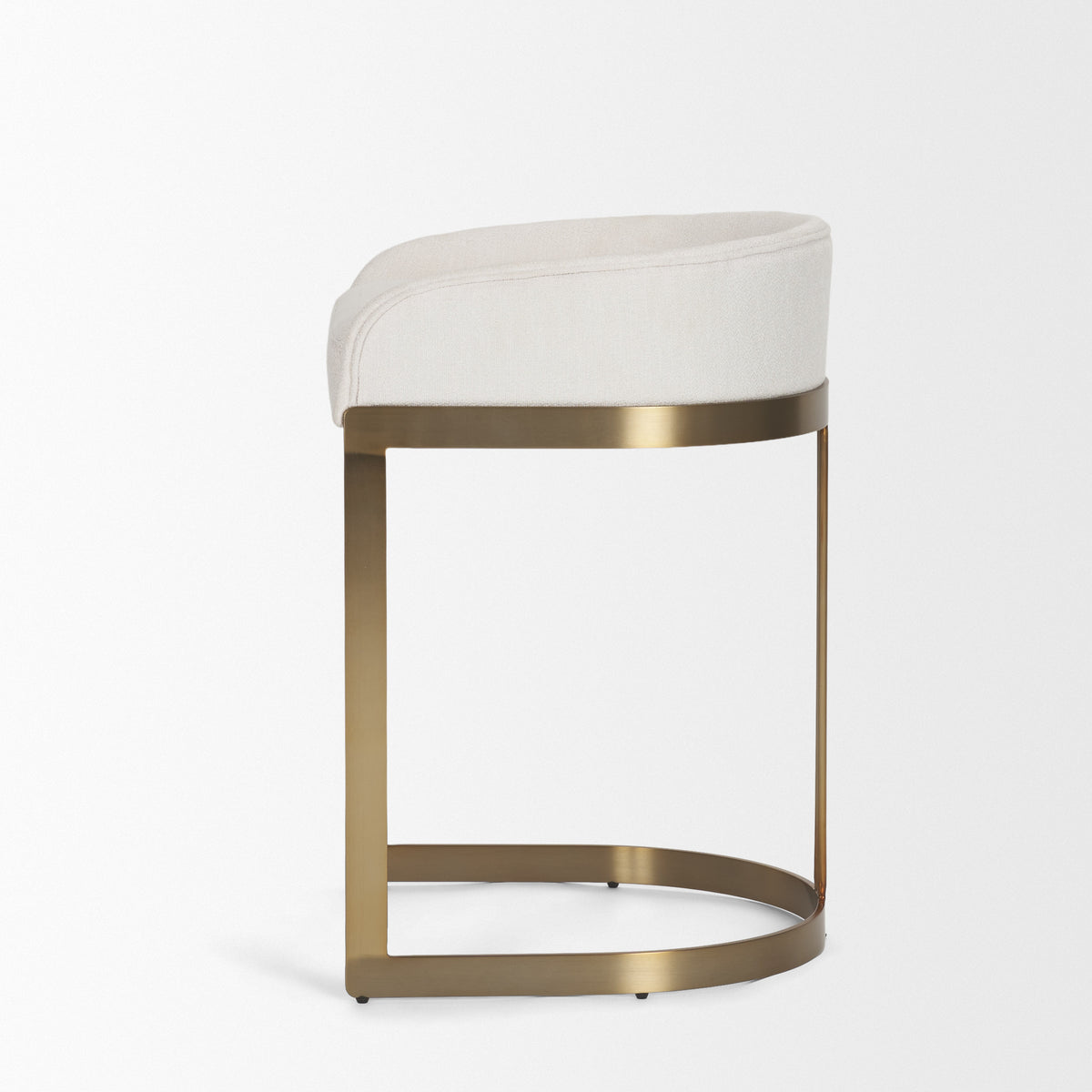 Hollyfield Cream/Gold Fabric Seat Counter Stool - 69452 - Ornate Home
