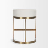 Hollyfield Cream/Gold Fabric Seat Counter Stool - 69452 - Ornate Home