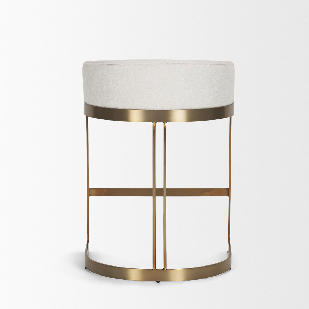 Hollyfield Cream/Gold Fabric Seat Counter Stool - 69452 - Ornate Home