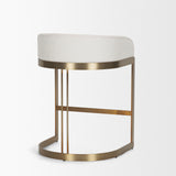 Hollyfield Cream/Gold Fabric Seat Counter Stool - 69452 - Ornate Home