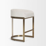 Hollyfield Cream/Gold Fabric Seat Counter Stool - 69452 - Ornate Home