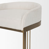 Hollyfield Cream/Gold Fabric Seat Counter Stool - 69452 - Ornate Home