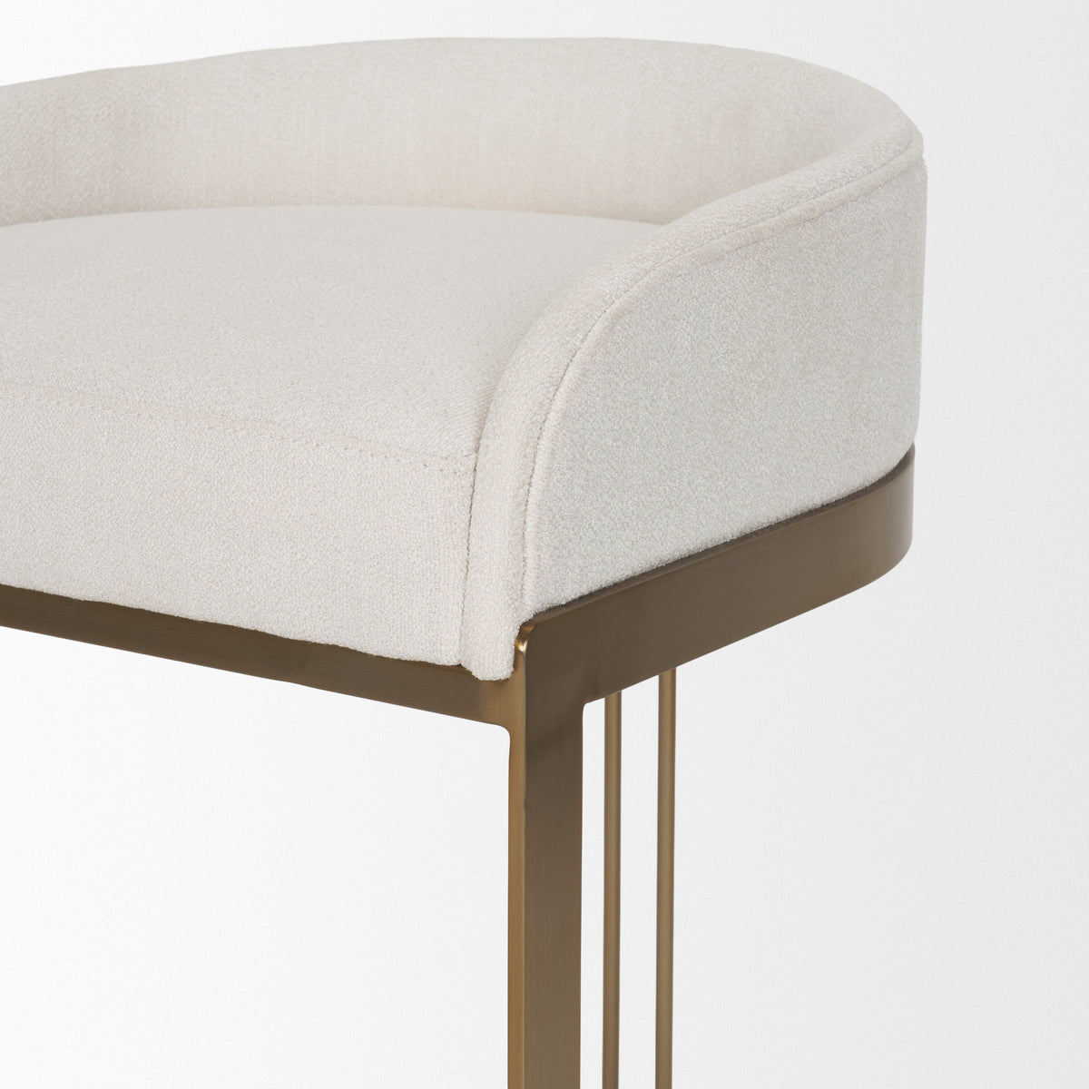 Hollyfield Cream/Gold Fabric Seat Counter Stool - 69452 - Ornate Home