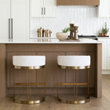 Hollyfield Cream/Gold Fabric Seat Counter Stool - 69452 - Ornate Home