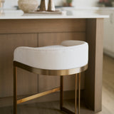 Hollyfield Cream/Gold Fabric Seat Counter Stool - 69452 - Ornate Home