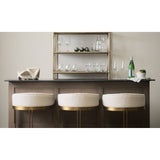 Hollyfield Cream/Gold Fabric Seat Counter Stool - 69452 - Ornate Home