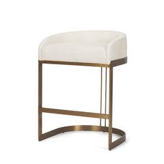 Hollyfield Cream/Gold Fabric Seat Counter Stool - 69452V - Ornate Home