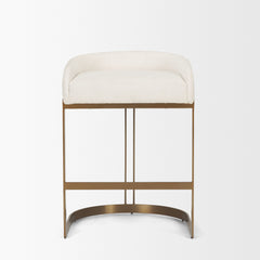 Hollyfield Cream/Gold Fabric Seat Counter Stool - 69452V - Ornate Home