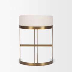 Hollyfield Cream/Gold Fabric Seat Counter Stool - 69452V - Ornate Home