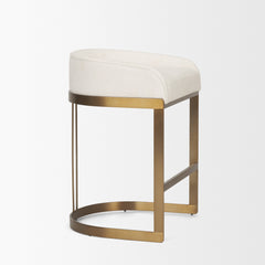 Hollyfield Cream/Gold Fabric Seat Counter Stool - 69452V - Ornate Home