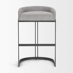 Hollyfield Gray Fabric Seat Bar Stool - Ornate Home