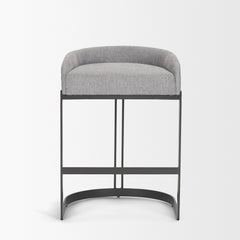 Hollyfield Gray Fabric Seat Counter Stool