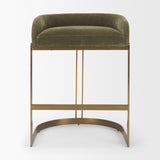Hollyfield Olive/Gold Fabric Seat Metal Base Counter Stool - Ornate Home